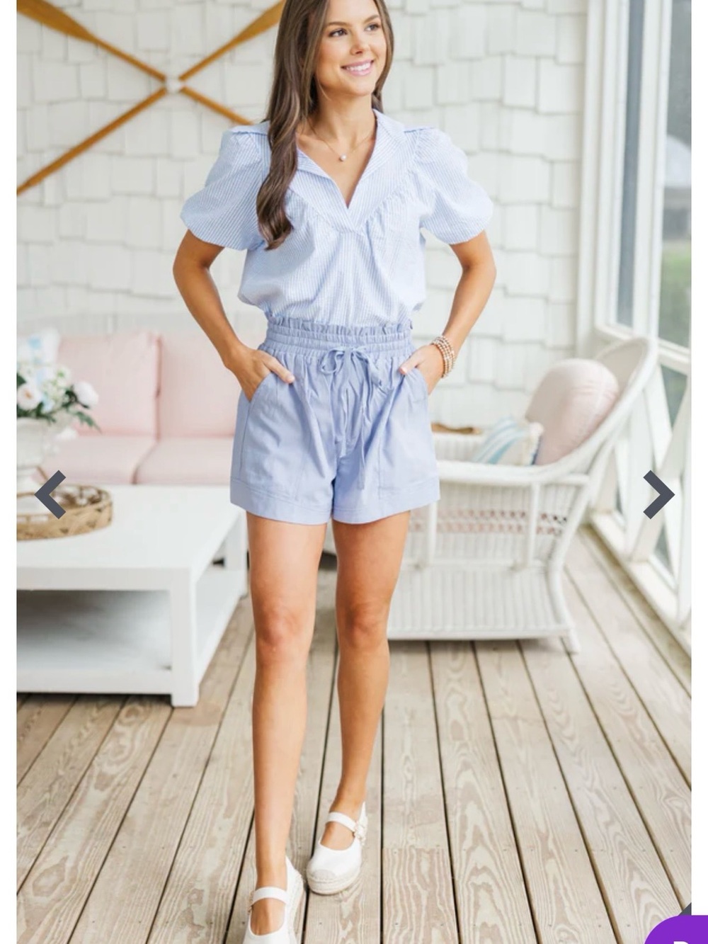 entro Light Blue High Waist Women's Shorts
